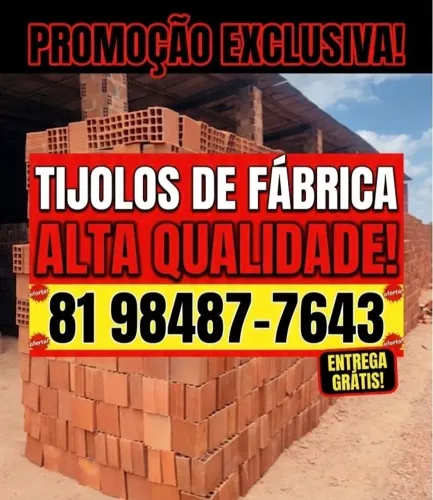TIJOLO TIJOLOS DE FÁBRICA NA OFERTA - PAGUE NA ENTREGA  - TODA REGIÃO METROPOLITANA 