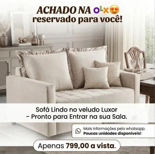Sofá retrô no veludo direto da fábrica.