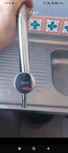 Torneira Deca bica alta cromada. 