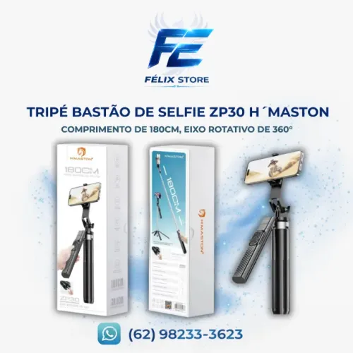 Bastão de Selfie Profissional com Altura Extra de 180 cm H´MASTON