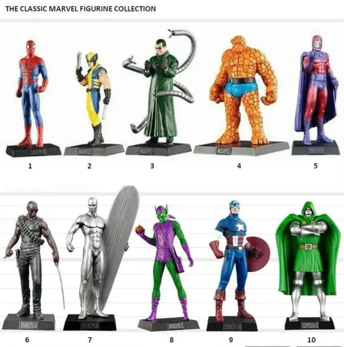 Coleção de Miniaturas e Revistas Marvel.