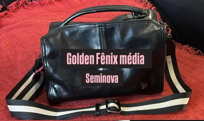 Bolsa Baú Média Preta Golden Fênix - Com Alça Esportiva (Tipo Nova)