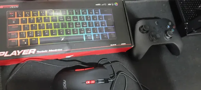 Mouse,teclado mecânico e controle g6