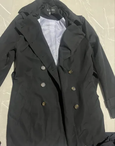 Casaco Trench coat feminino, preto, marca Cortelle, tamanho PP