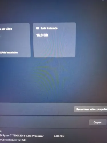 Memória RAM ddr5 2x8 16 4800mhz