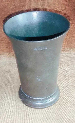 John Somers - Antigo copo cerveja vinho em estanho pewter - capacidade volume 250ml
