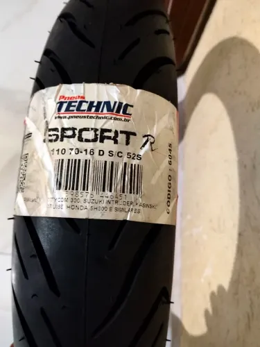 Pneu Moto Aro 16 110/70-16 Technic Sport R 52S novo estou em Osasco