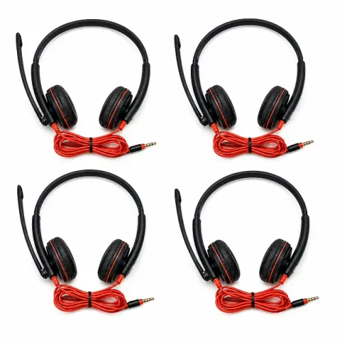 Headset Plantronics Poly Blackwire C3225T - Kit com 4 Unidades