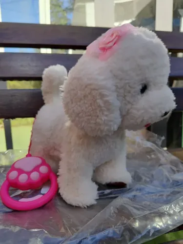 Cachorro Pet Interativo Realista Som Imita Canta Late Anda Maltês Cão Robo Pelúcia