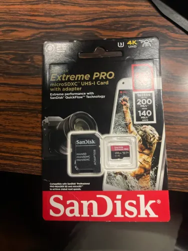 Cartão micro sdxc extreme pro 256gb Sandisk 200 mb/s