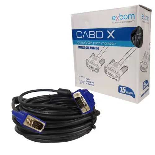 Cabo Vga Blindado 15 Metros Monitor Lcd Pc Projetor - 15 Mts