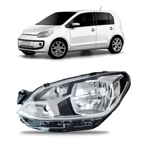 Farol Preto Filete Cromado VW UP 2017 2018 2019 2020 2021 