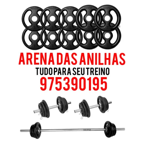 Anilhas barra halter colchonete