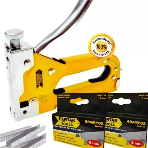 Grampeador Profissional Tapeceiro 4-14mm com 2200 Grampos