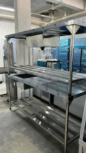 Bancada em inox com pia projetos em inox sob medida (Bru)