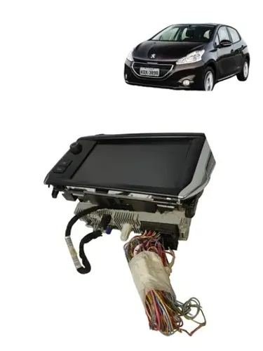 Multimídia original Peugeot 208 2016 com detalhe