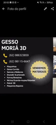 Gesso Moriá 3D - Serviços de Gesso e Drywall