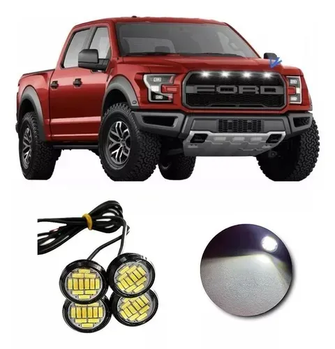 Kit 4 Led Luz Grade Universal Para Camionete 6 Leds Branco