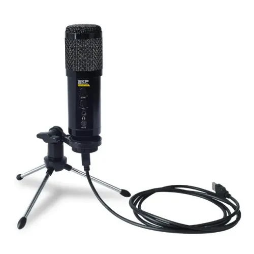Microfone Condensador Profissional USB SKP Podcast 400 U