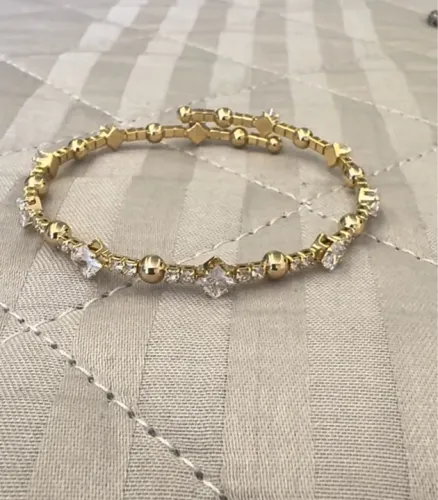 Bracelete flexível Riviera cravejado