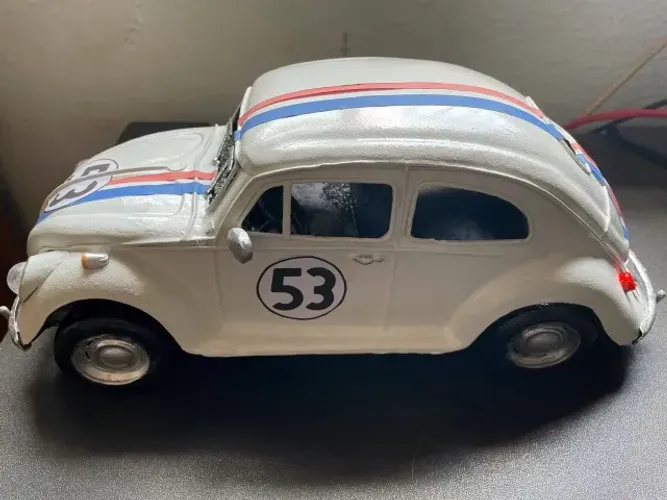 Miniatura Carro Fusca Herbie em Metal medindo 32 cm decoração - vintage - retro