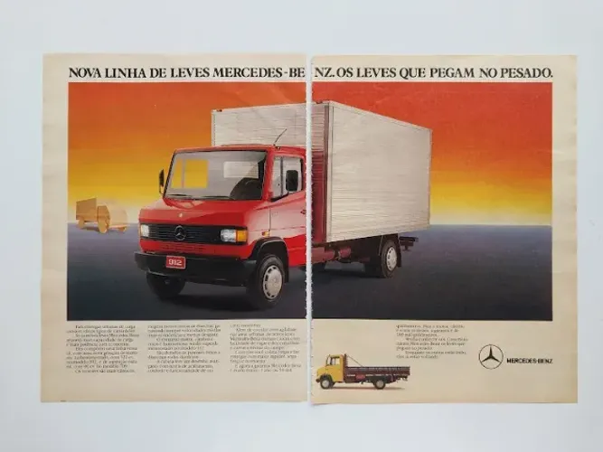 Caminhão Mercedes Benz 709 e 912 - Propaganda original de revista de época