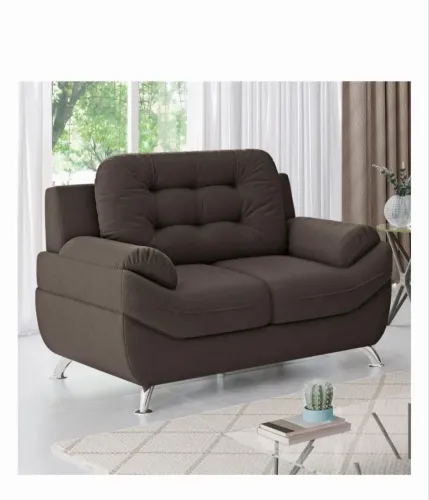 Sofá 2 Lugares Linoforte Mercury Revestido em Tecido Suede - marrom
