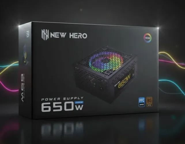 Fonte Gamer 650w, 80 Plus Bronze, Pfc Ativo, Preto. Lacrada