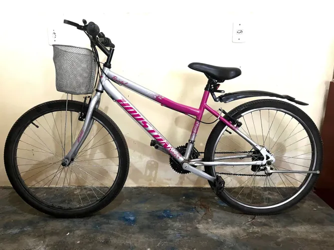 Bicicleta Houston Bristol Rosa com Cesto