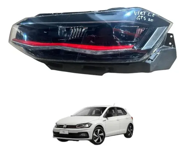Farol Esquerdo Vw Polo Virtus Gts 2020 2021 2022 2023 2024 Esquerdo/motorista