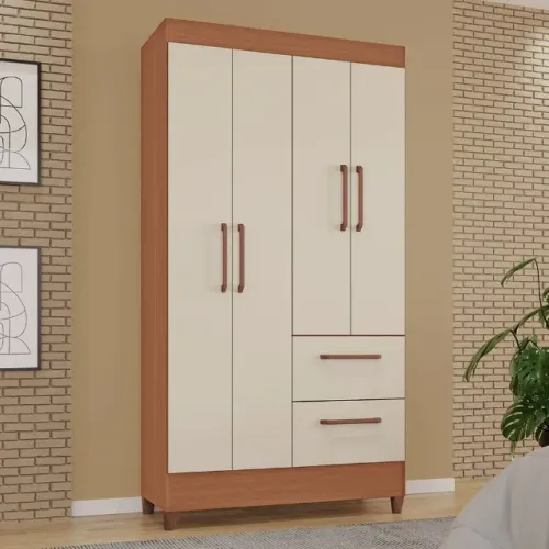 "Soluções Inteligentes para o Seu Quarto: Guarda-Roupas Star Tuboarte com 4 Portas e 2 Gav