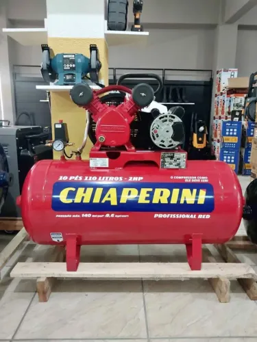 Compressor de Ar 110L Chiaperini 140 Libras Motor 2cv Monofasico 10pes - Novo