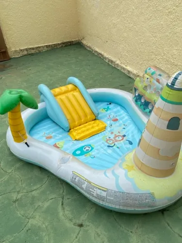 Piscina Infantil com Escorregador e Acessórios