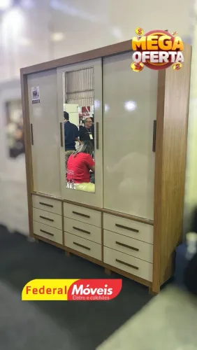 Guarda Roupa Espaçoso 9 Gavetas 3 Portas - Peça já o seu!