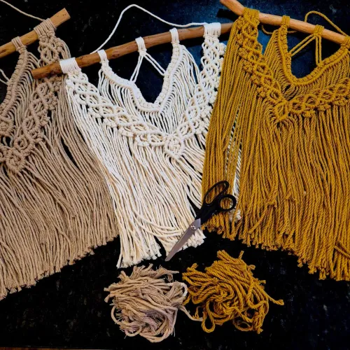 Painel de Macramé promoção 89,00 cada várias cores