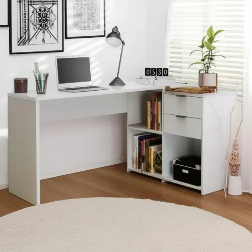 "Eficiência e Estilo: Mesa de Escritório Office NT 2060 com 2 Gavetas e 3 Nichos"