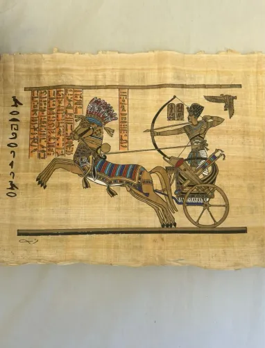 pintura em papiro egípcio (com certificado de autenticidade)