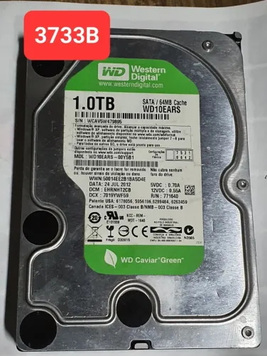 Placa Hd 1 Tb Wd10ears-00y5b1 - Cod. 3733b