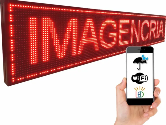Painel 100x40 vermelho wi-fi (Honestidade e Qualidade é na distribuidora JK eletrônicos)