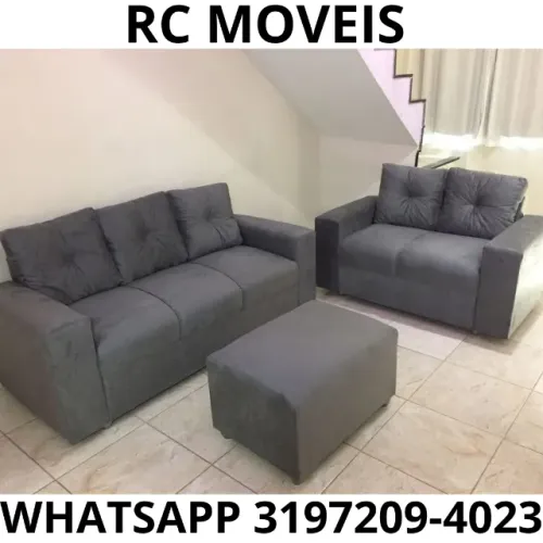 Sofá Canadá 2 e 3 Lugares + Puff - Conforto e Estilo Direto da Fábrica