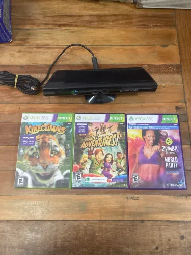 Kit Kinect + 3 Jogos Originais de Xbox 360 (envio OLX PAY)