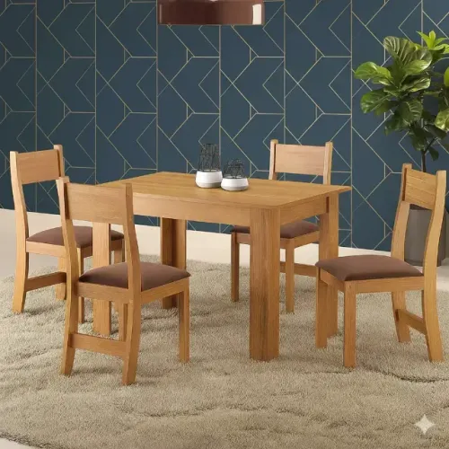 Mesa de Jantar nova em estoque com a cor bombom