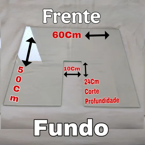 Vidro Temperado 60Cm por 50Cm Profundidade