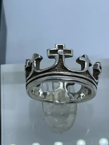Anel de prata 925 com coroa tamanho 10