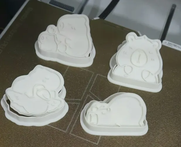 Cortador e Marcador Kit com 4 Peças Capivara para biscoito,biscuit,massa de modelar 