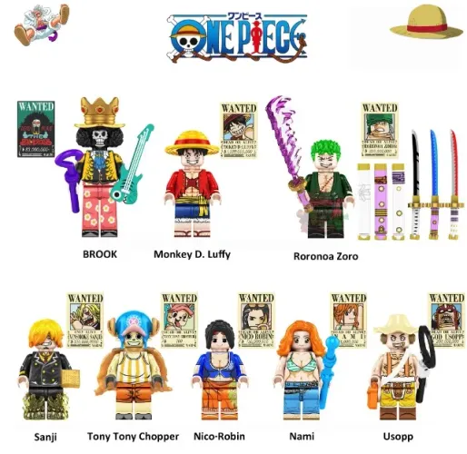 Miniaturas de One Piece 5cm Luffy Zoro Sanji Usopp minifigures de coleção