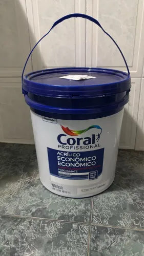 Tinta Acrílica Coral branco neve aproximadamente 12L