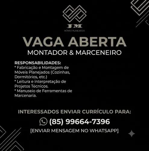Vagas abertas de marcenaria 
