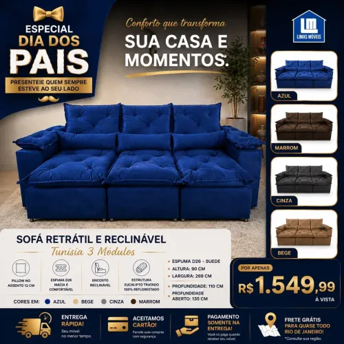SOFÁ RETRÁTIL PROMOÇÃO 