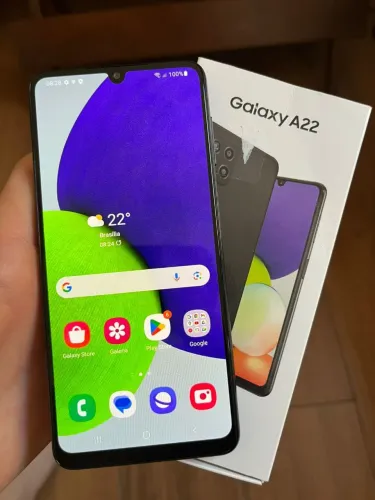 Samsung Galaxy A22 Preto 128GB - Android 13